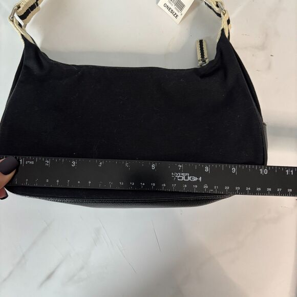 Old Navy Vintage Y2K Shoulder Bag Mini Baguette Purse NWT 2002 Canvas Black - Picture 6 of 9